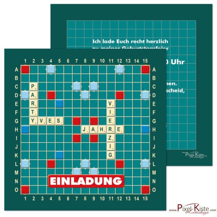 originelle Einladungen zum Geburtstag &quot;Scrabble&quot;