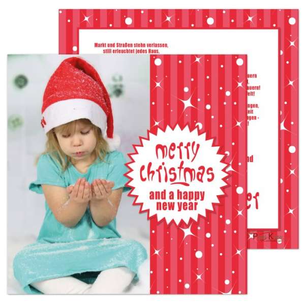 quadratische Weihnachtskarten rot weiß